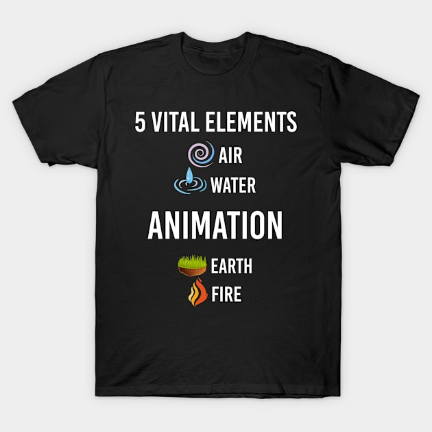 5 Elements Animation T-Shirt by Hanh Tay